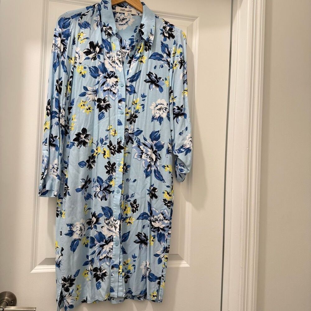 Diane Von Furstenberg Floral Shirt Dress Size 4